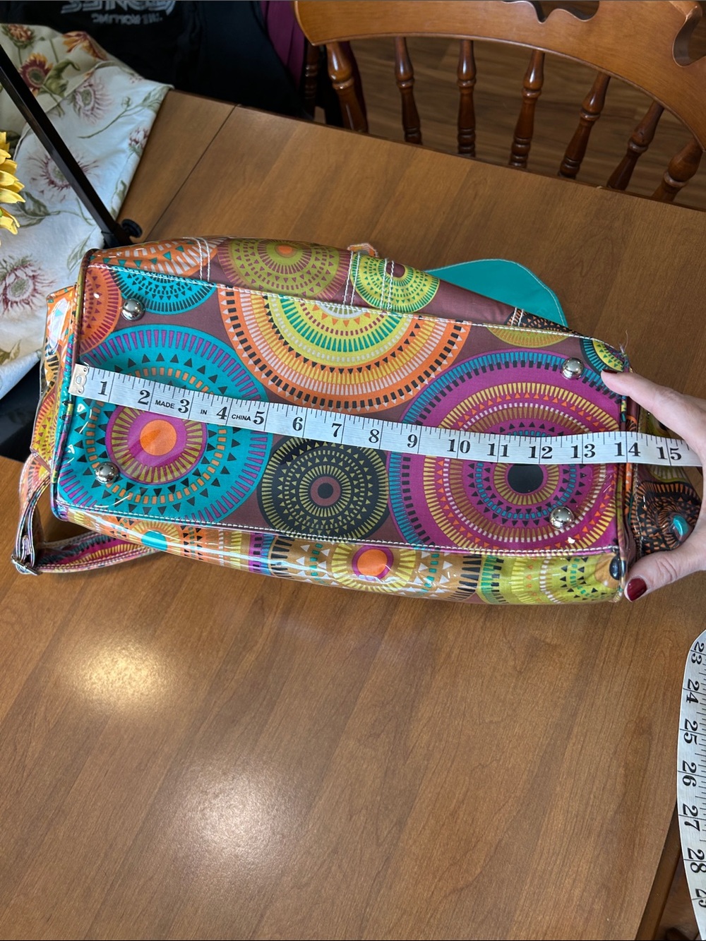 Kalemcom New Orleans Colorful Circle Print Diaper Bag with pouch - Multicolor - Picture 12 of 14